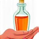 Ikon tangan memegang botol kaca lestari