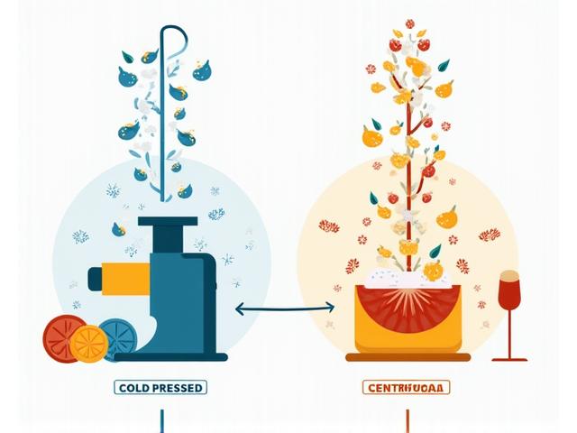 Diagram perbandingan cold-press vs juicer sentrifugal